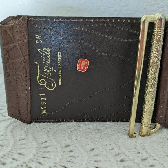 Vintage Tequila Leather Cinch Belt - Brown - Corset/Stretch Type - Small main image 8